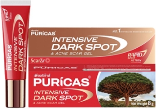 รูปภาพของ Puricas Intensive Dark Spot & Acne Scar Gel 8g.เพียวริก้าส์ เจลลดรอยดำสิว เร่งด่วน